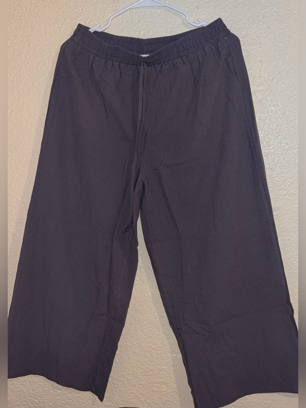 SHEIN Black Wide-Leg Drawstring Pants
